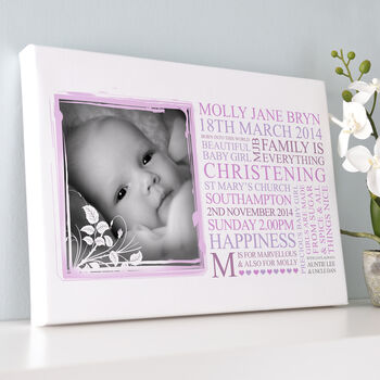 Personalised Baby Christening Art Gift, 5 of 8