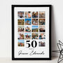 Personalised 50th Birthday Gift, Custom Photo Collage, thumbnail 1 of 6