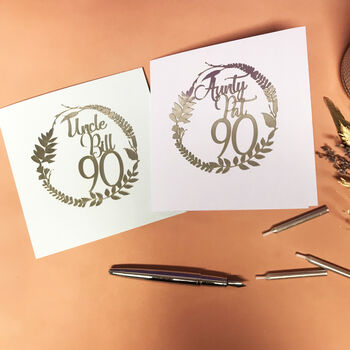 Personalised 90th Floral Birthday Papercut Card, 4 of 12