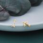Mismatched Cz Bow And Arrow Stud Earrings In Sterling Silver, thumbnail 5 of 10