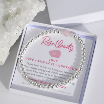 July Birthstone Sterling Silver Bead Bracelet Gift, 3 of 5