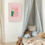 Babar The Elephant Pink Ballet Art Print, thumbnail 3 of 4