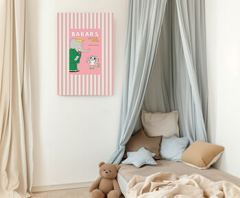 Babar The Elephant Pink Ballet Art Print, 3 of 4