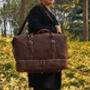 Front Straps Vintage Look Leather Weekender, thumbnail 5 of 12