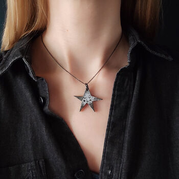 Silver And Black Star Necklace, 3 of 3