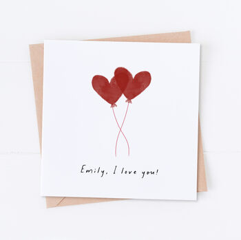 Personalised I Love You Balloons Card, 2 of 2