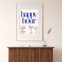 A4 Food And Drink Print, Happy Hour, Cheers Darling, thumbnail 2 of 5