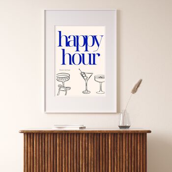 A4 Food And Drink Print, Happy Hour, Cheers Darling, 2 of 5