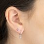 Amethyst Crystal Flower Studs, thumbnail 3 of 3