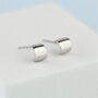 Sterling Silver Curve Stud Earrings, thumbnail 1 of 6