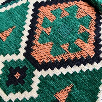 Handmade Emerald Green Turkish Kilim Shoulder Bag Boho, 2 of 5