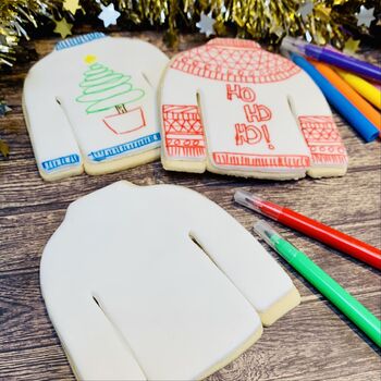 Christmas Jumper Colouring In Biscuit Set, 5 of 7