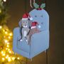 Dogs On An Armchair Hanging Christmas Decoration, thumbnail 2 of 2
