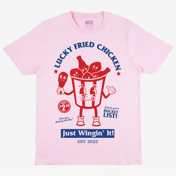 Lucky Fried Chicken Womens Slogan Tshirt, 3 of 3