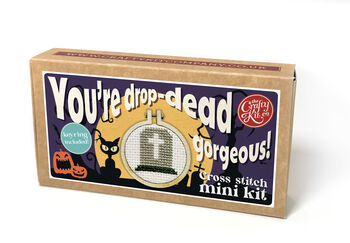 'You're Drop Dead Gorgeous' Halloween Mini Matchbox Cross Stitch Kit, 3 of 3