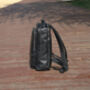 Minimalist Zip Open Black Leather Backpack, thumbnail 4 of 6