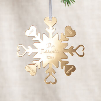 Metallic Snowflake Family Christmas Decoration, 2 of 3