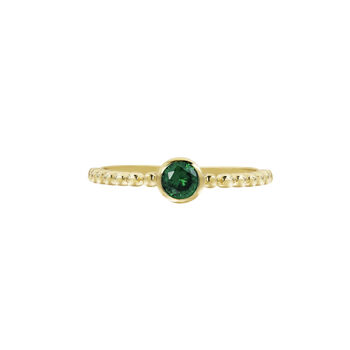 Beaded Band Green Cubic Zirconia Ring, 3 of 5
