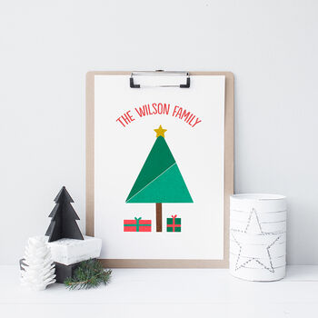 Personalised Illustrated Christmas Tree Print, 9 of 11