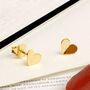 Gold Or Silver Heart Origami Stud Earrings, thumbnail 1 of 6