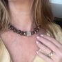 Dramatic Copper Brown Pearl Necklace With Focal Sterling Silver Bead, thumbnail 10 of 12