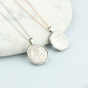 Personalised 18th / 21st Birthday Twenty Pence Necklace, 5 of 8