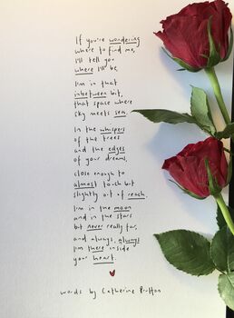 If You’re Wondering Where To Find Me Sympathy Poem, 2 of 3
