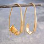 Flared Ribbon Sterling Silver Hoop Earrings, thumbnail 5 of 7