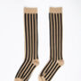 Women's Knee High Glitter Socks Black Gold Stripe, thumbnail 2 of 2