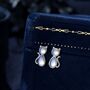 Moonstone Cat Stud Earrings In Sterling Silver, thumbnail 1 of 11