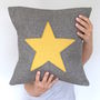 Vibrant Handmade Wool Cushion With Star, thumbnail 3 of 9