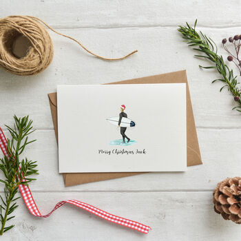 Personalised Surfer Christmas Card, 2 of 3