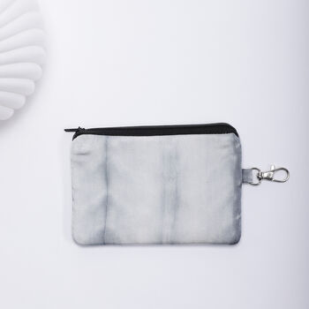 Tie And Dye Grey Silk Zipped Pouch Bag, 3 of 5