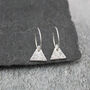Sterling Silver Textured Triangle Charm Hoops, thumbnail 9 of 10