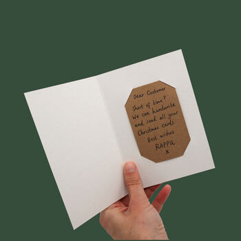Pack Of Five Reusable Eco Friendly Christmas Cards Blank Or Optional Handwritten Message, 7 of 10