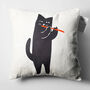 Cushion Cover With Musician Black Cat Illustration, thumbnail 5 of 10