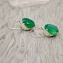 Green Onyx Silver Earrings, thumbnail 4 of 12