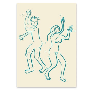 Naked Dancers Funny Bathroom Print, 2 of 2
