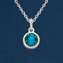 Sterling Silver December Blue Topaz Birthstone Necklace, thumbnail 2 of 11