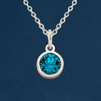 Sterling Silver December Blue Topaz Birthstone Necklace, 2 of 11