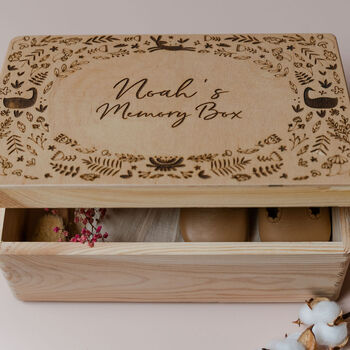 Personalised Memory Box With Woodland Design, 6 of 7