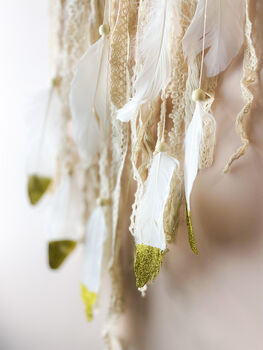 White And Floral Dream Catcher For Room Decor Gift For Wedding, 3 of 7
