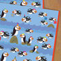 Puffin Gift Wrapping Paper Two Sheets, thumbnail 1 of 5