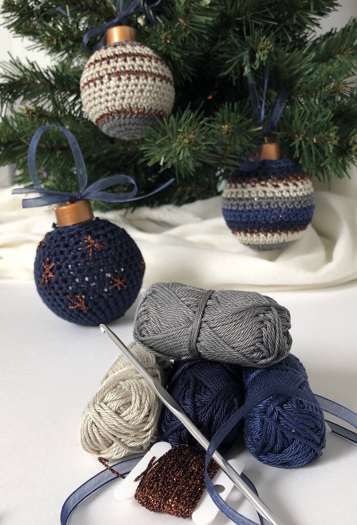 Make Your Own Crochet Christmas Baubles Kit, 1 of 4
