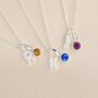 Personalised Silver Sparkle Initial Birthstone Necklace, thumbnail 2 of 9