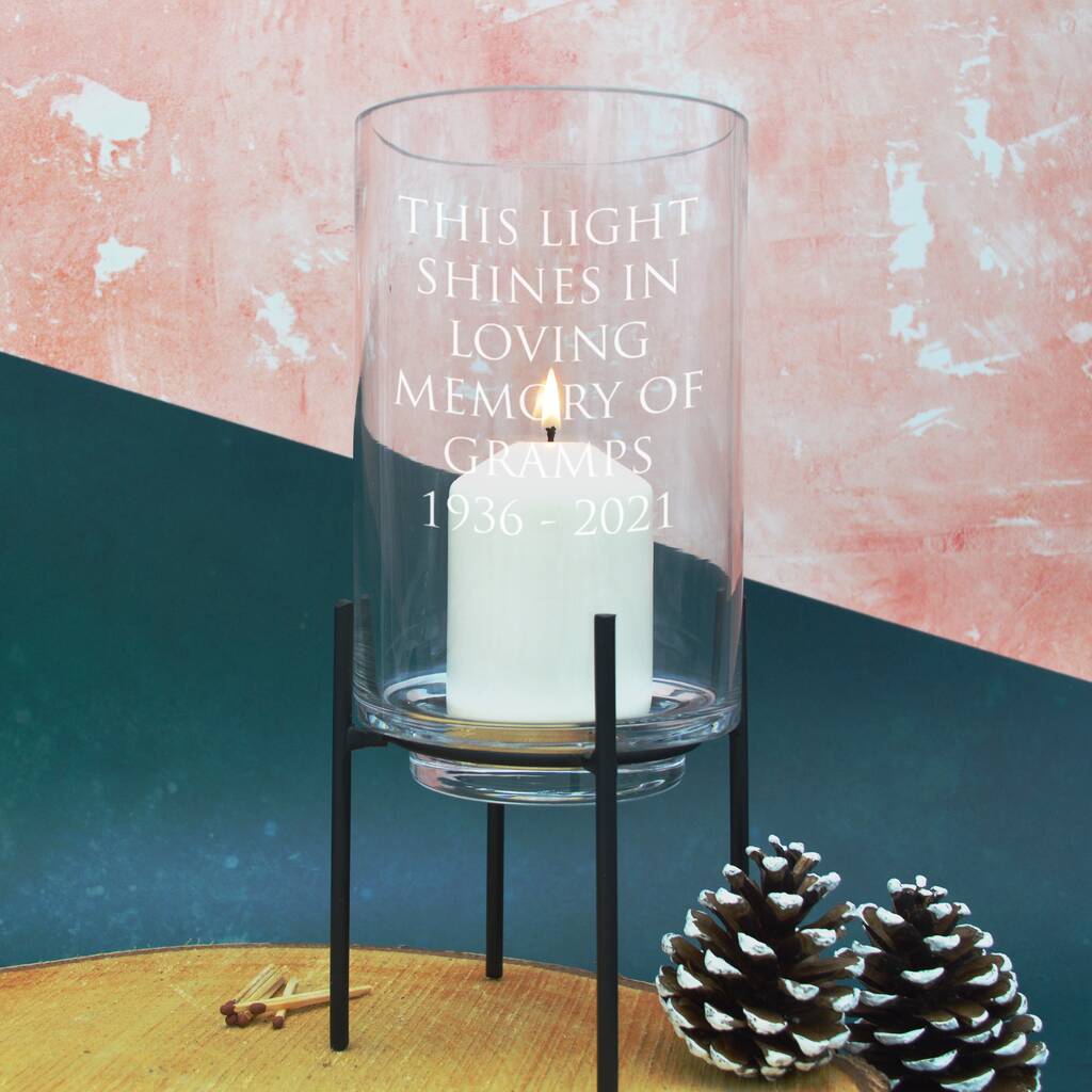 Personalised Memorial Candle Lantern By The Glass Yard