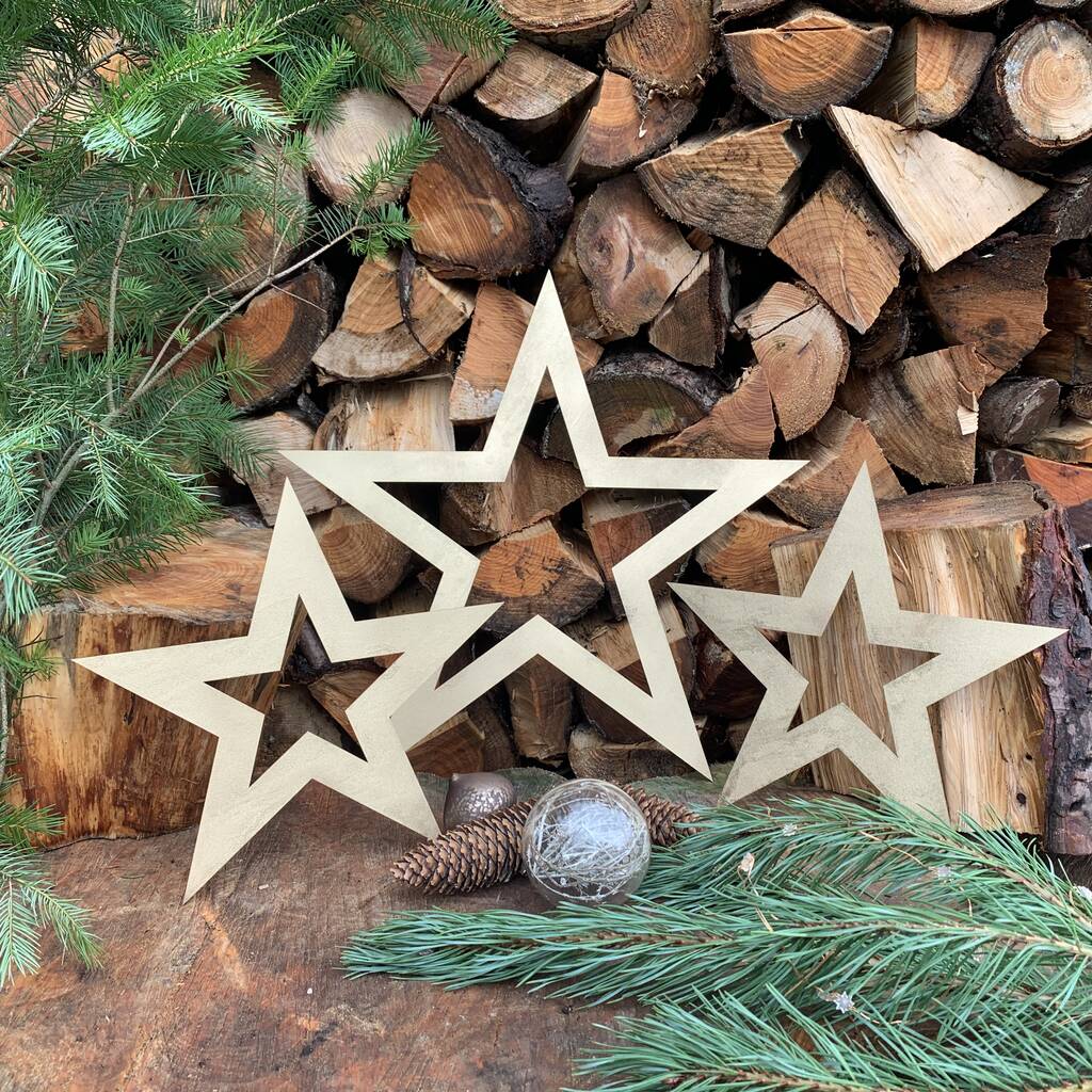 Metal Christmas Stars Decoration Set By The Rustic Metal Christmas Stars Decoration Set By The Rustic