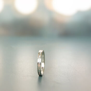 White Opal Inlay Ring In Silver, 2 of 4