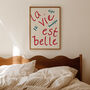 La Vie Est Belle French Hand Painted Quote Print, thumbnail 5 of 6