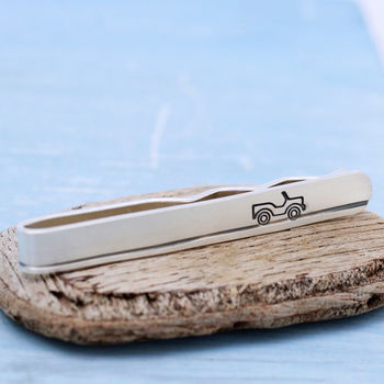 Sterling Silver Car Tie Slide Gift For Dad, 6 of 8